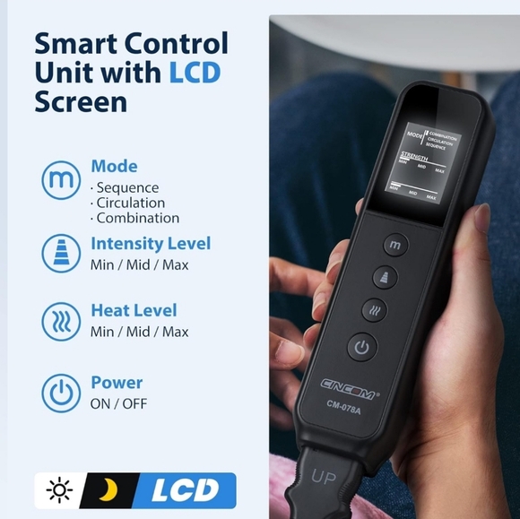 CINCOM Double Leg Massager with Heat and Compression - Picture 4 of 4